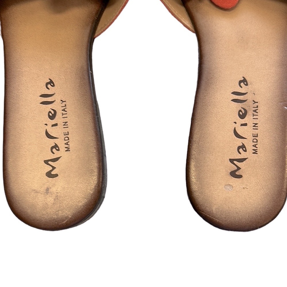 Mariella | Suede Leather 3D Floral Appliqué/Cutouts Persimmon‎ Orange Siz… - Picture 6 of 15
